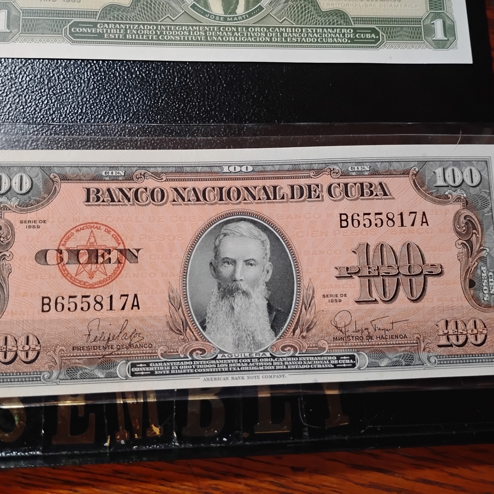 Cuban 100 Pesos Collectible Note in Brown and Black